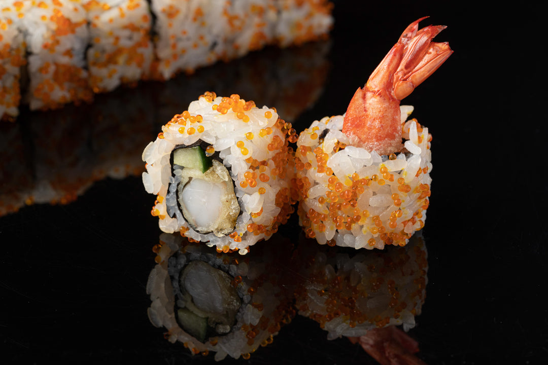 Crispy Sea Prawn Sushi Roll with Fish Roe | LKF Concepts