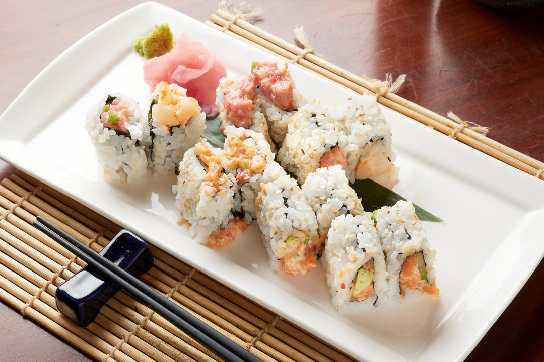 Spicy Sushi Combo - Tuna, Scallop, and Salmon Rolls | LKF Concepts